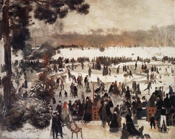 Pierre Renoir Skaters in the Bois de Boulogne France oil painting art